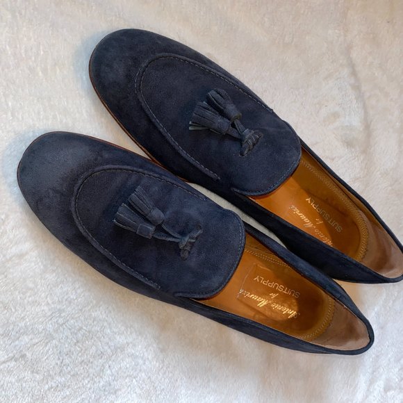 Antonio Maurizi blue Tassel Suede Loafers size 10 main image 7